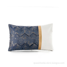 Custom Cojines Polyester Pillow Case Beige Ice Velvet Hotel Cushion Cover